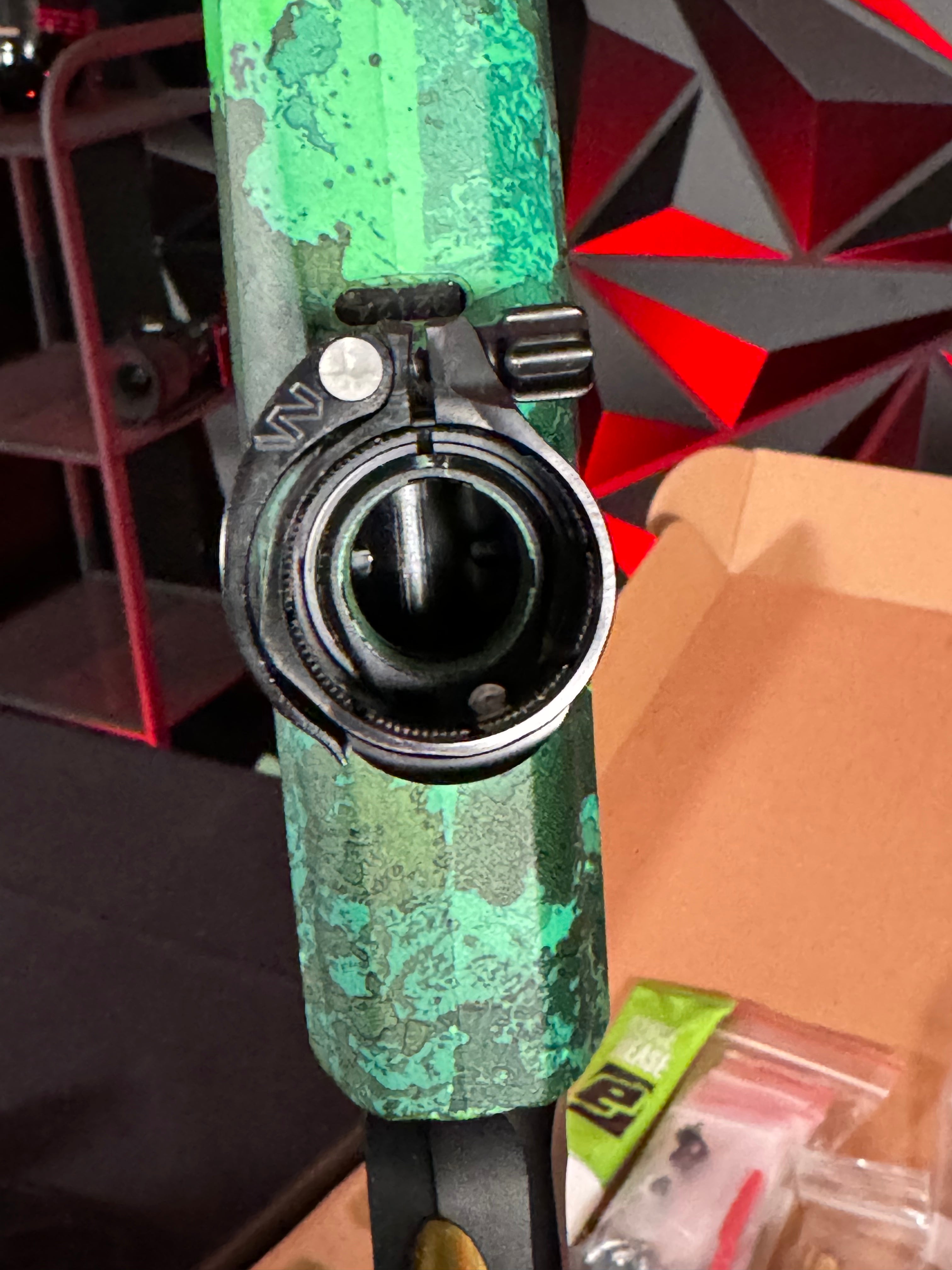 Planet Eclipse Emek 100 Paintball Gun w/ Custom Green Body w/Matching Spire IR2, Aftermarket trigger, Shaft FR Barrel,