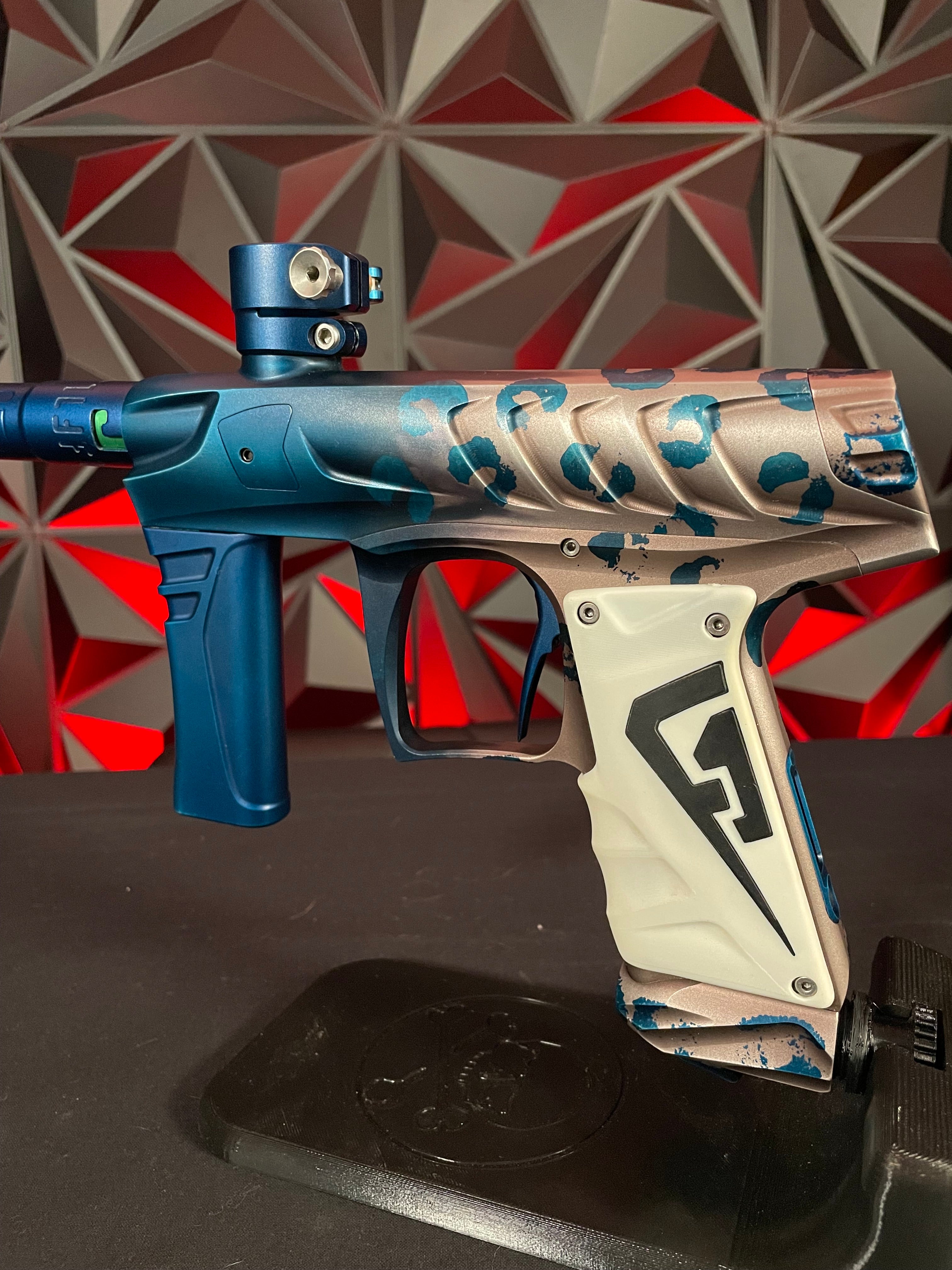 Field One Force Paintball Gun - Blake Yarber Blue Leopard Signature Series w/ Full Acculock Barrel Insert Kit (6 Inserts)