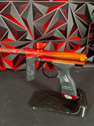 Used Dye DSR Paintball Gun - Orange/Red Fade (Tequila Sunrise) w/Flex Face Bolt/Flex Flow Can, Carbon IC Barrel