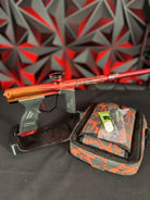 Used Dye DSR Paintball Gun - Orange/Red Fade (Tequila Sunrise) w/Flex Face Bolt/Flex Flow Can, Carbon IC Barrel