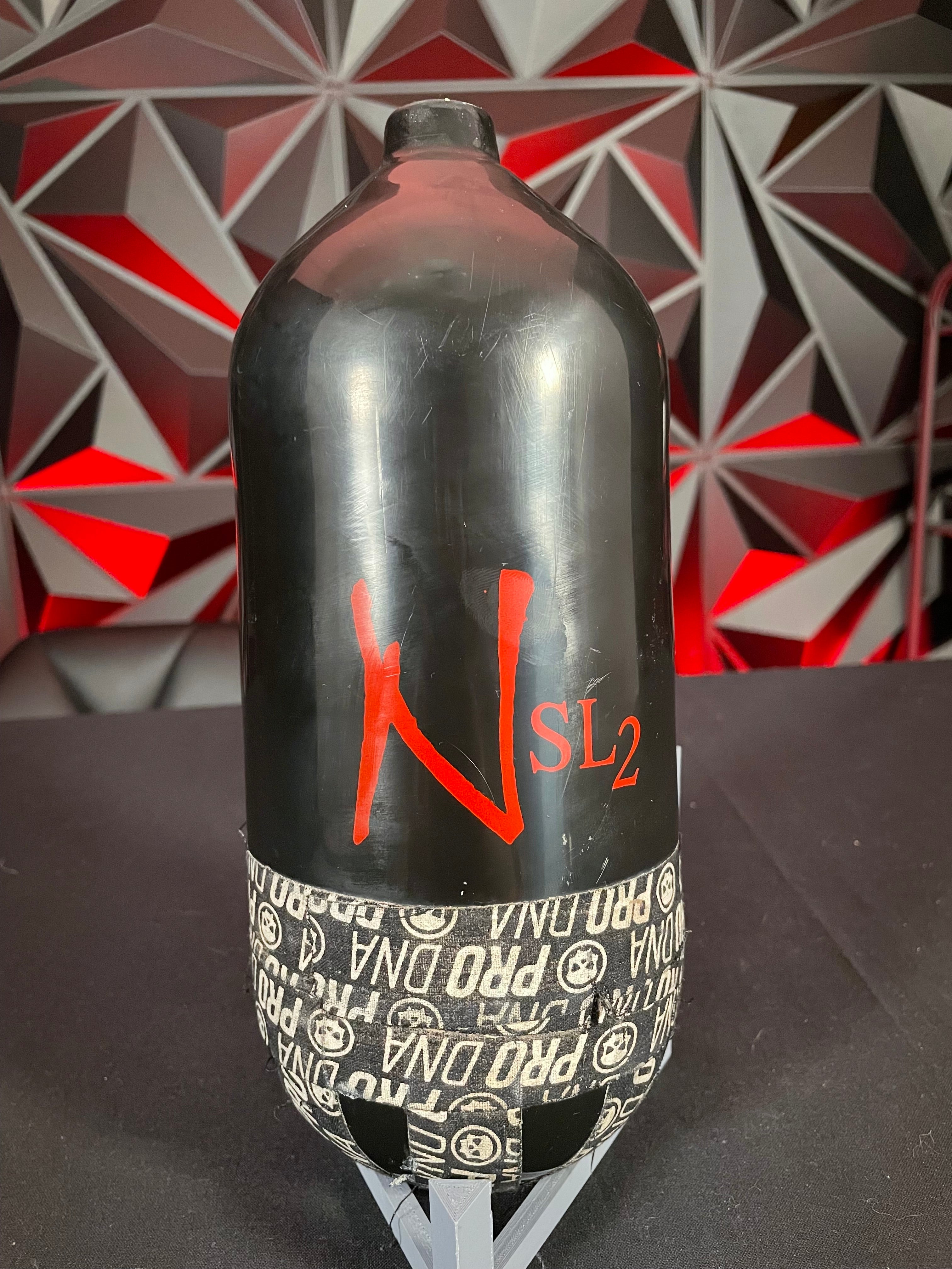 Used Ninja SL2 90/4500 Paintball Tank - Black/Red *BOTTLE ONLY*