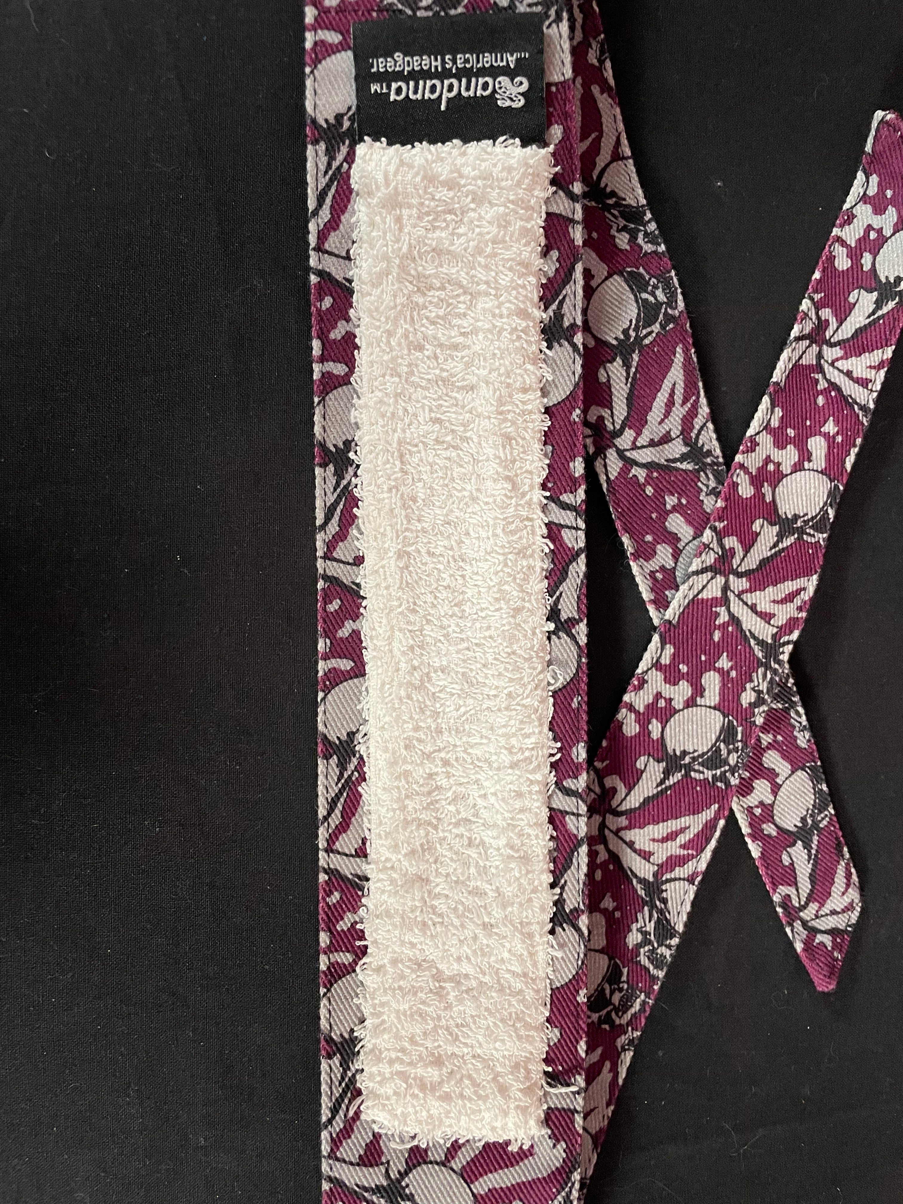 Used Sandana "Flying Skulls" Headband - Purple/Grey