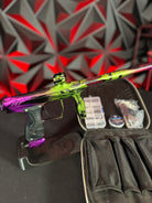 Used HK Army Shocker Amp Paintball Gun - LE Smear w/Custom Matching Anno'd: TFX3 Evo Pro Speedfeed, HK Army LAZR Kit, and HK Army Gun Stand