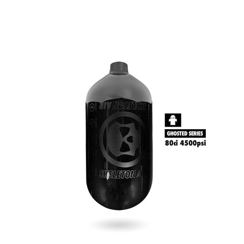 Infamous Skeleton Air "Hyperlight" GHOSTED SERIES Paintball Tank BOTTLE ONLY - Black - 80/4500 PSI