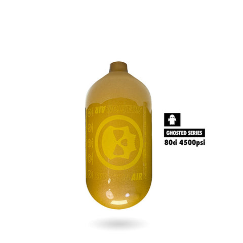 Infamous Skeleton Air "Hyperlight" GHOSTED SERIES Paintball Tank BOTTLE ONLY - Gold - 80/4500 PSI