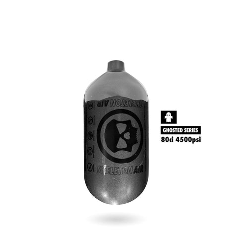 Infamous Skeleton Air "Hyperlight" GHOSTED SERIES Paintball Tank BOTTLE ONLY - Grey - 80/4500 PSI
