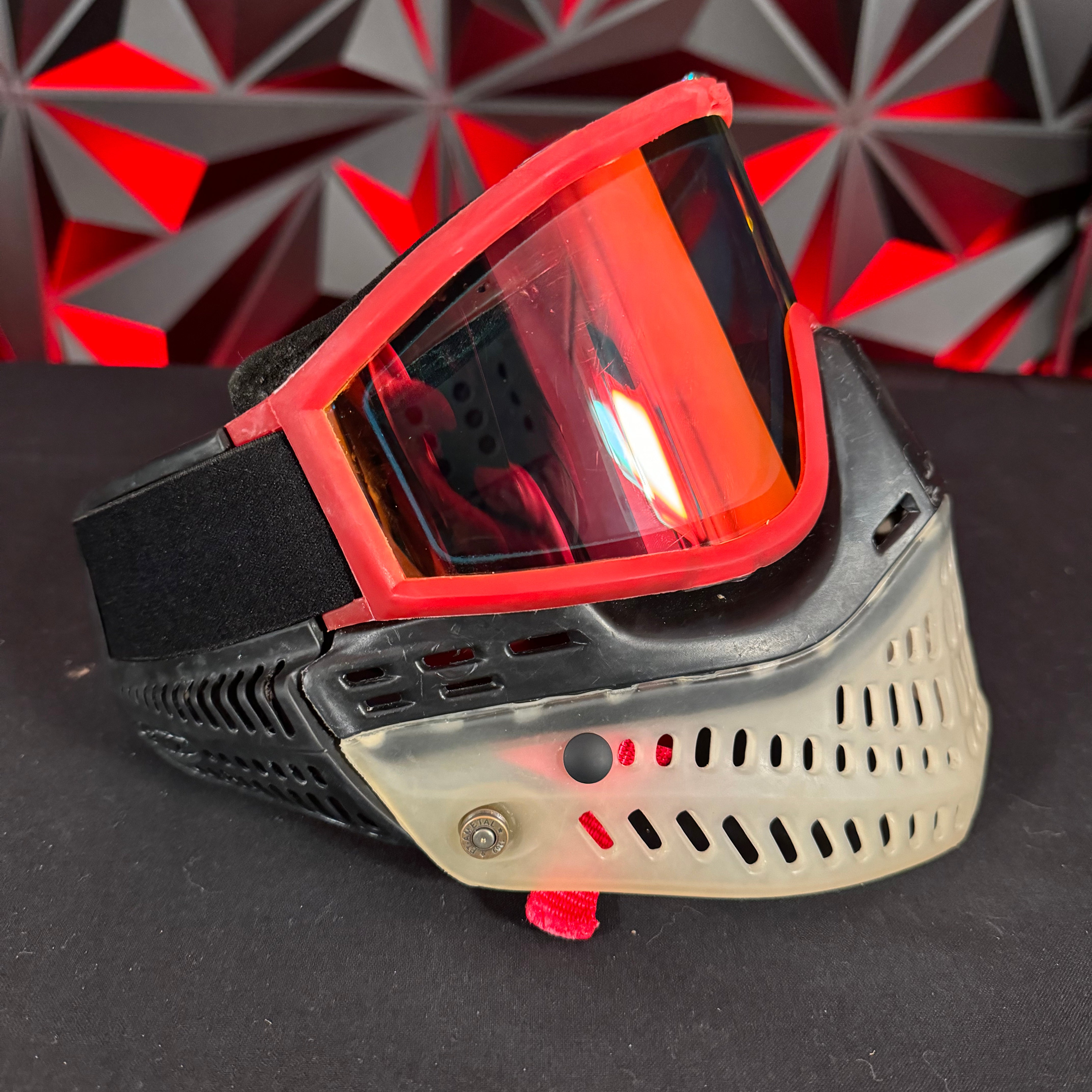 Used JT Proflex Paintball Mask - OG Red Frames & OG Clear Bottoms