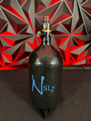 Used Ninja SL2 77/4500 Paintball Tank - Black w/ Blue w/ Pro V2 Reg