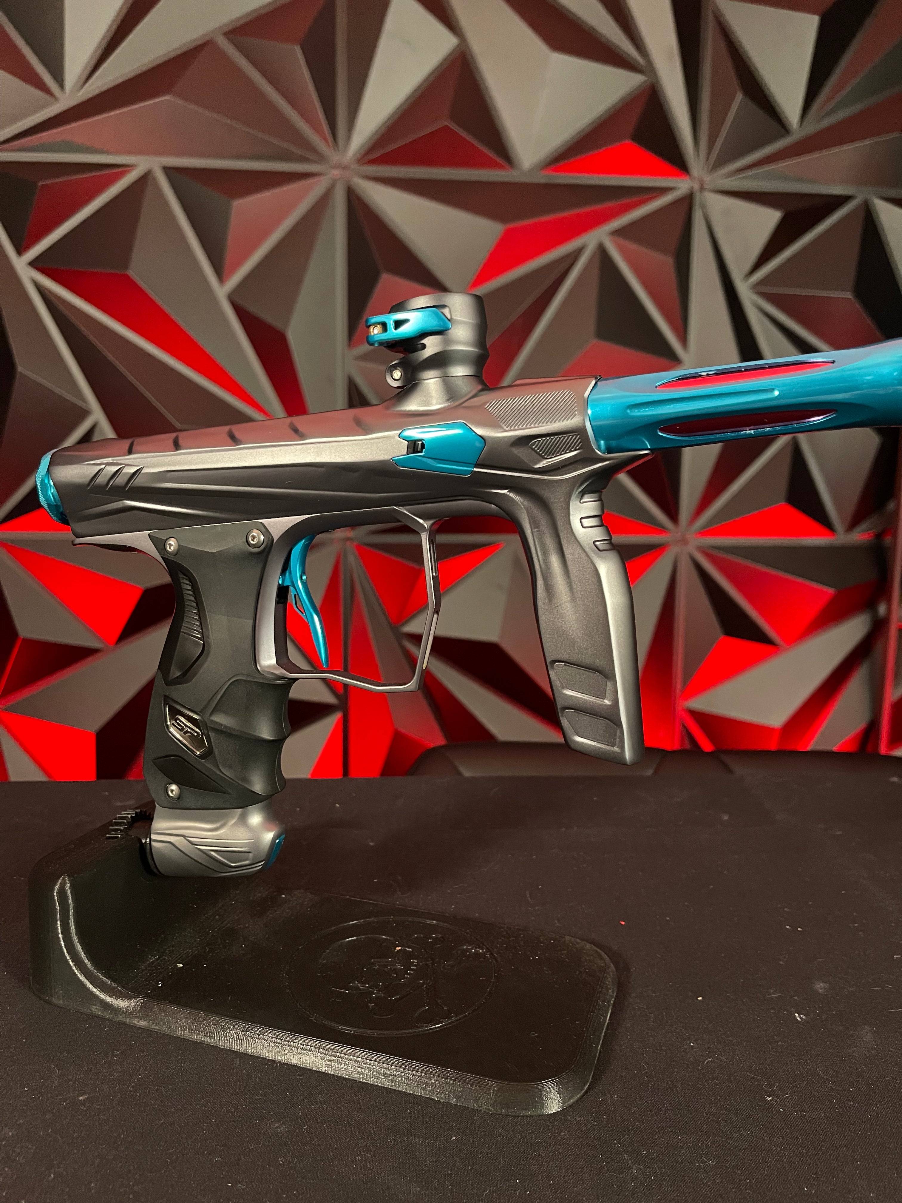 Used HK Army Shocker Amp Paintball Gun Pewter/Teal Punishers Paintball