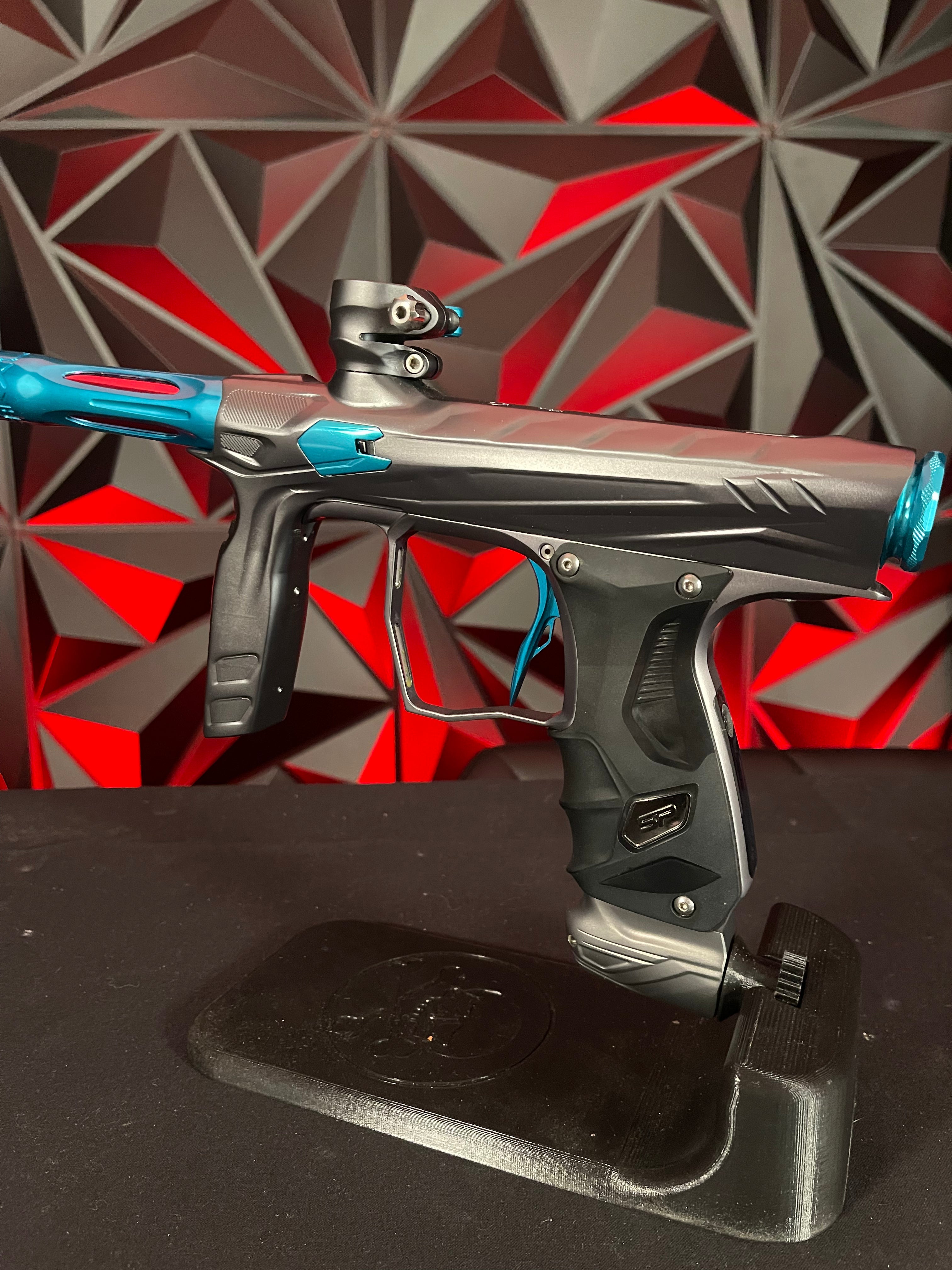 Used HK Army Shocker Amp Paintball Gun Pewter/Teal Punishers Paintball