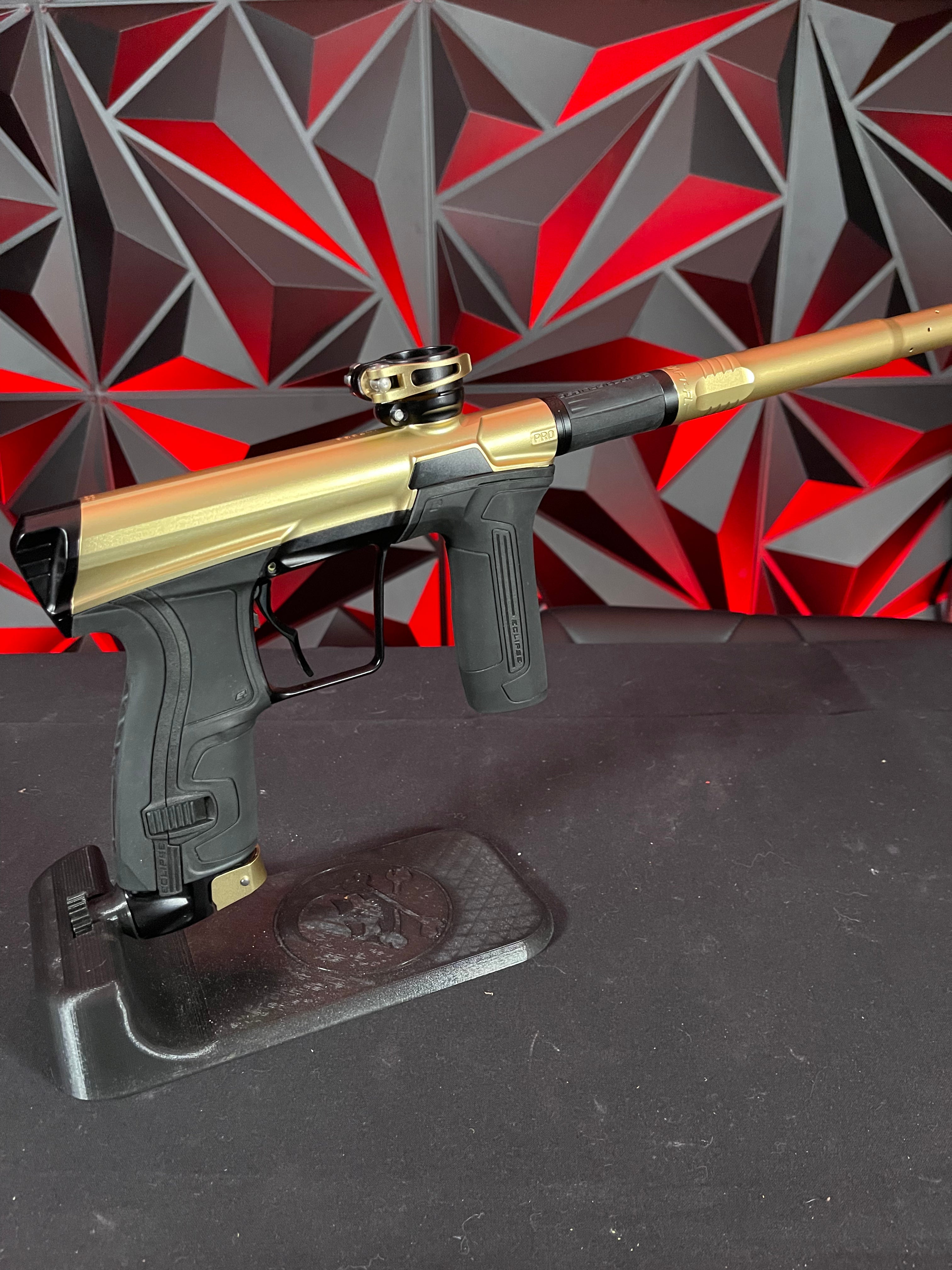 Used Planet Eclipse CS2 Pro Paintball Gun - Gold/Black w/Full FL Kit & Infamous Deuce Haptic Trigger