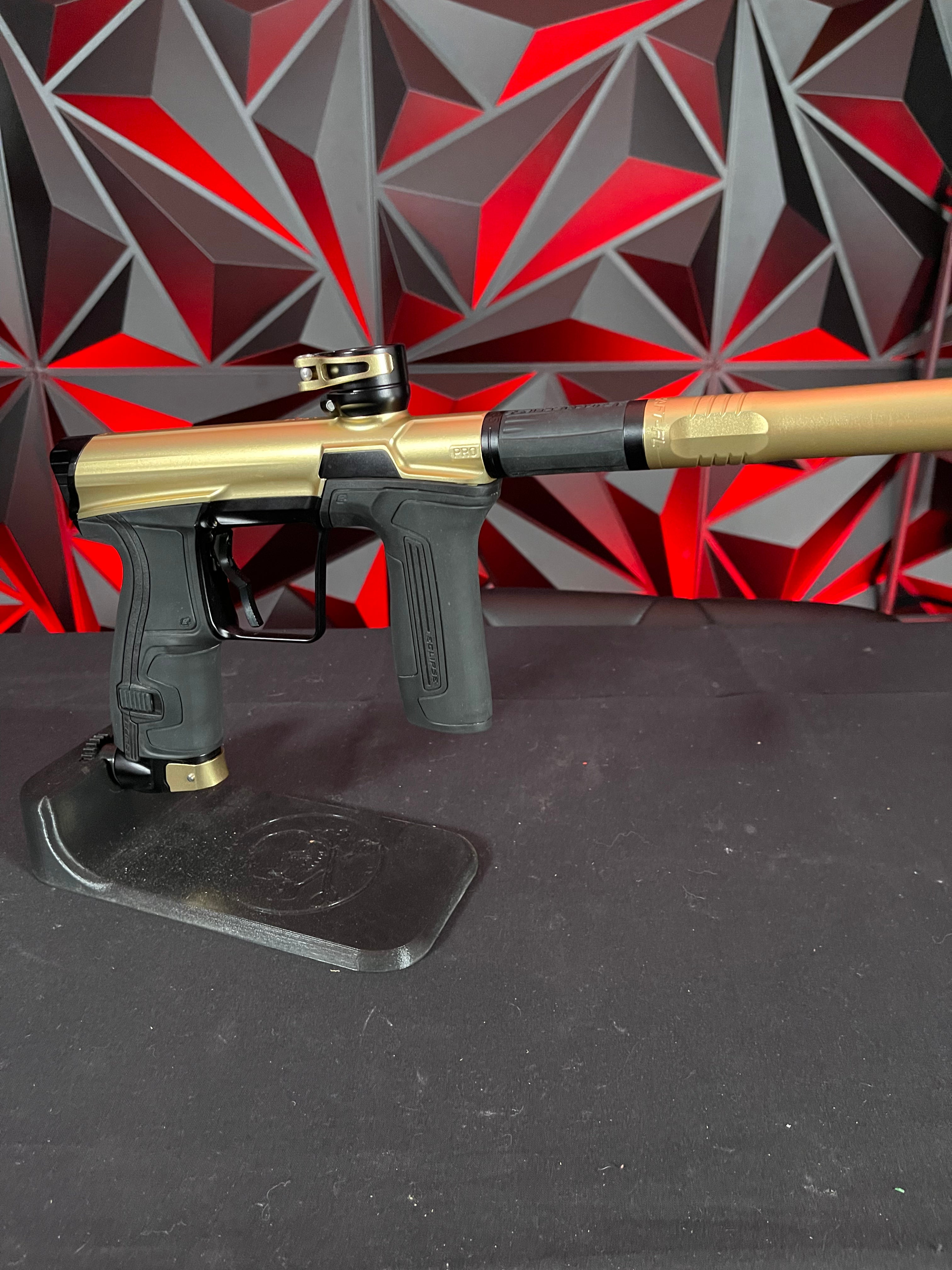 Used Planet Eclipse CS2 Pro Paintball Gun - Gold/Black w/Full FL Kit & Infamous Deuce Haptic Trigger