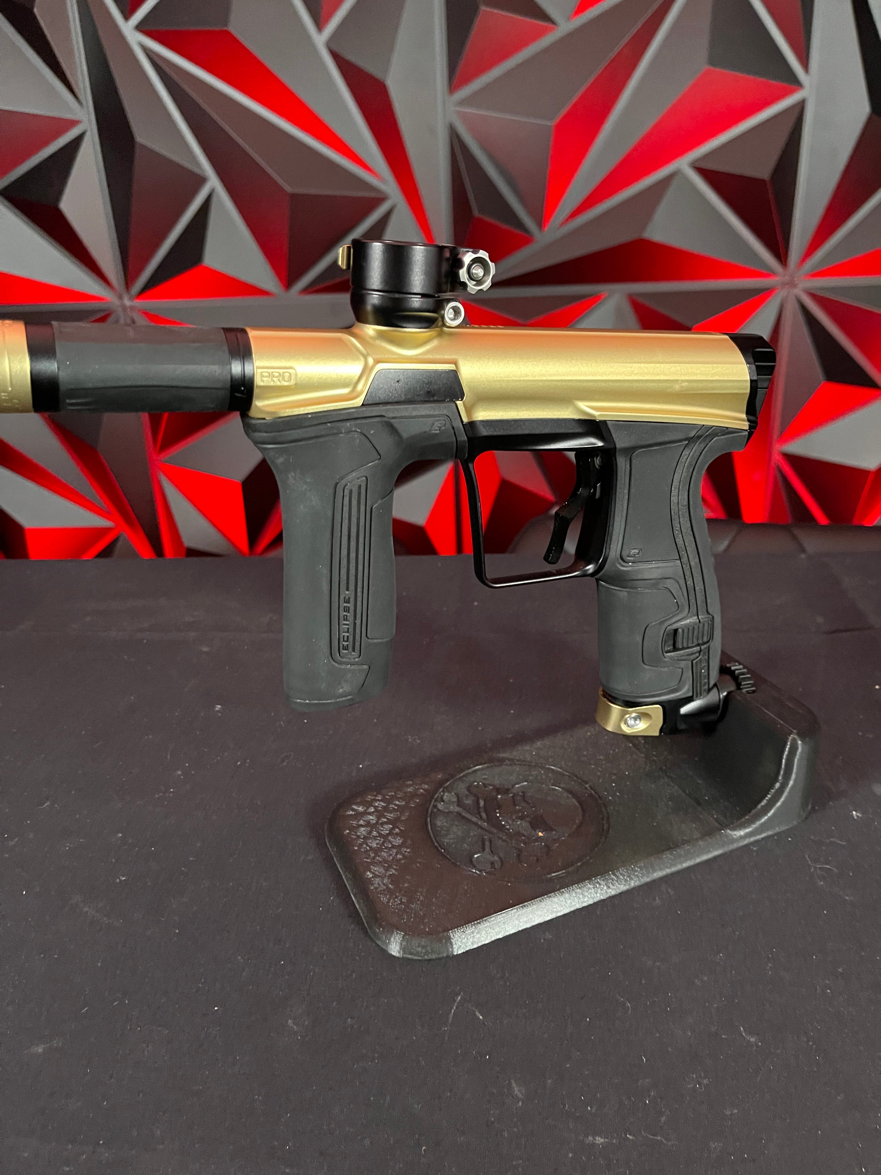 Used Planet Eclipse CS2 Pro Paintball Gun - Gold/Black w/Full FL Kit & Infamous Deuce Haptic Trigger