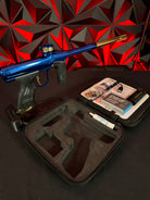 Used Dye DSR+ Paintball Gun - Polished Blue/Polished Gold w/ IM Pro Kit