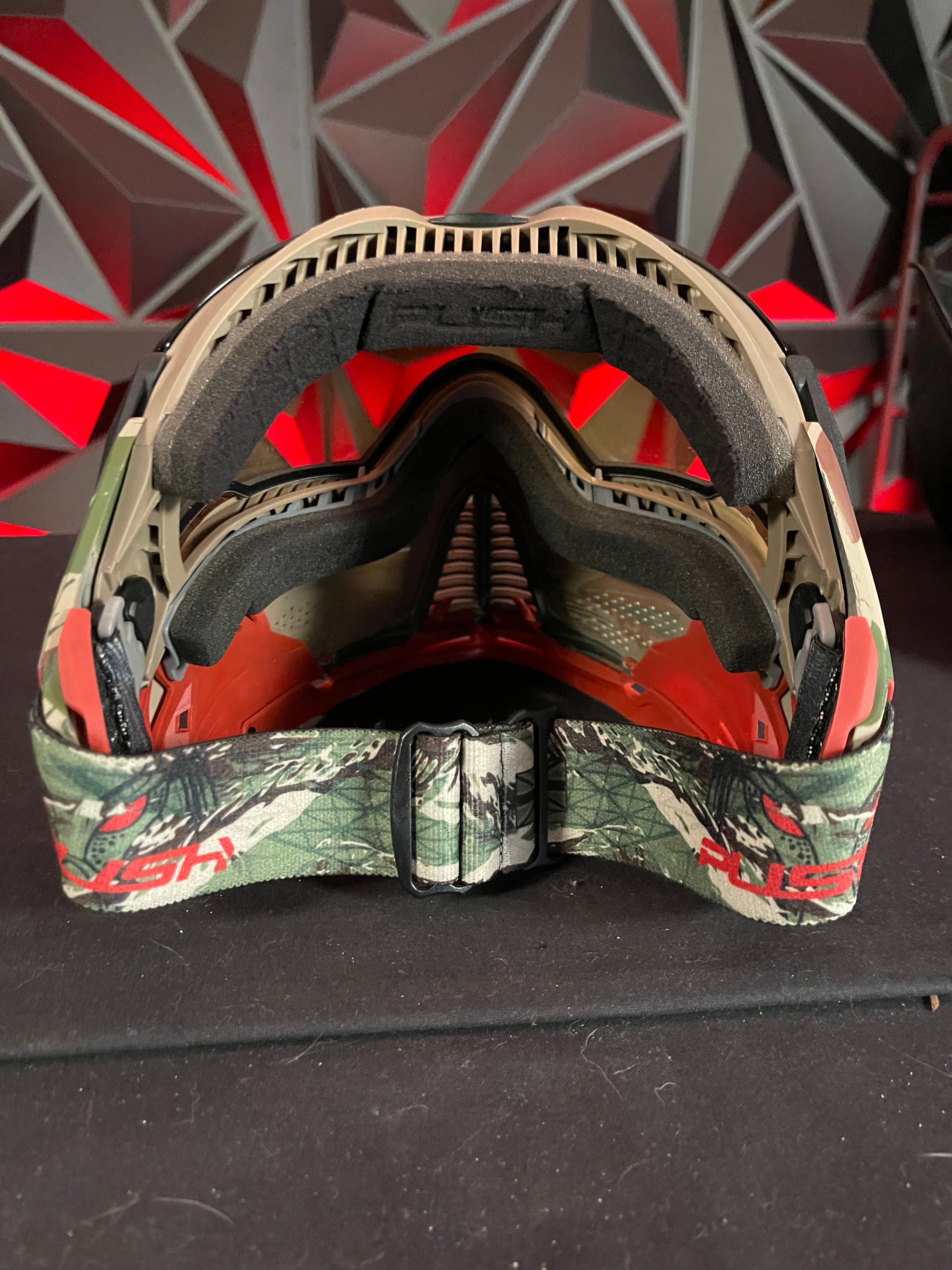 Used Push Unite Paintball Mask - Predator Camo w/ Brown Chin Extension & Extra Lens