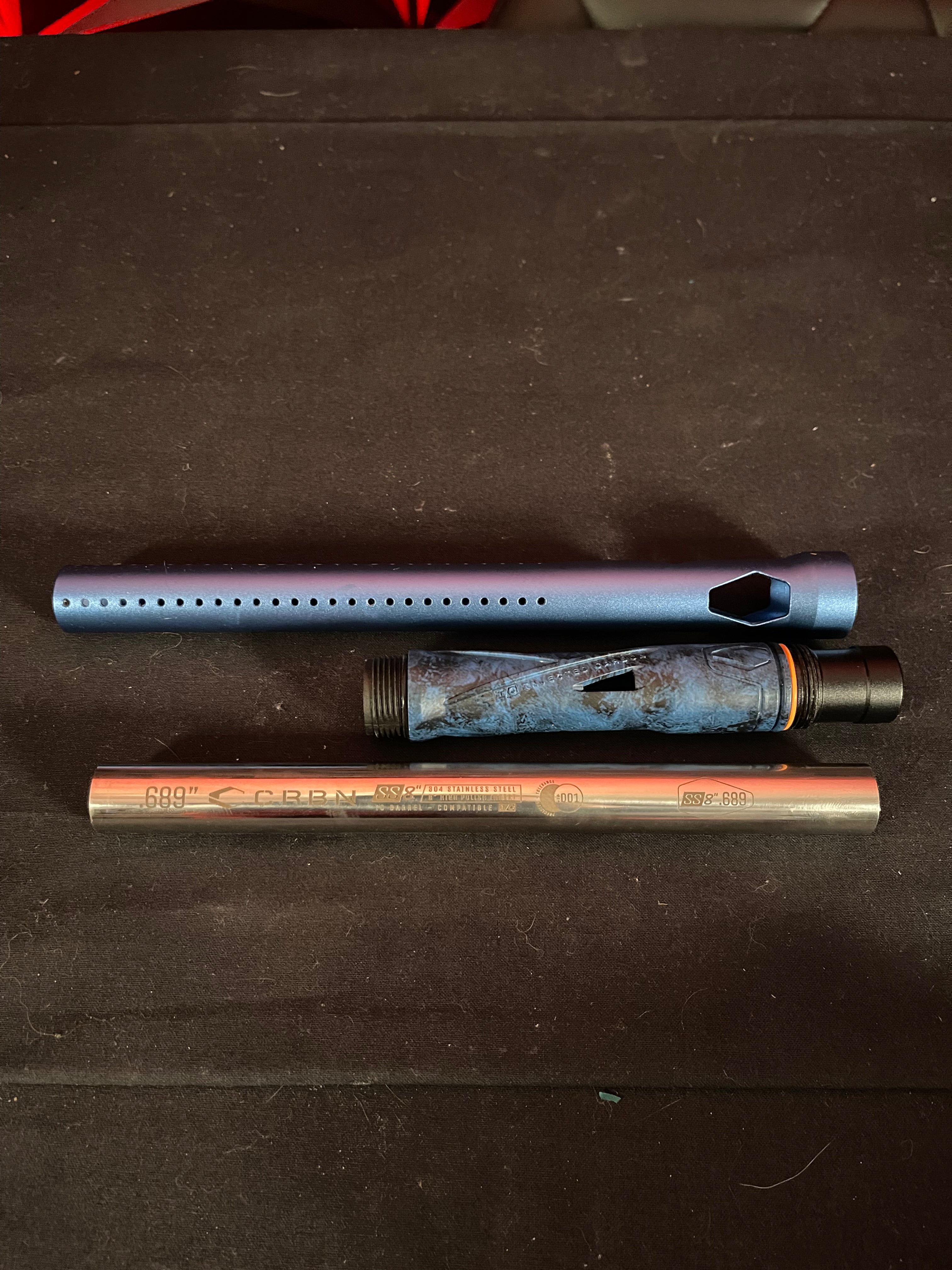 Used Carbon IC Paintball Barrel AC Thread Blue Punishers Paintball