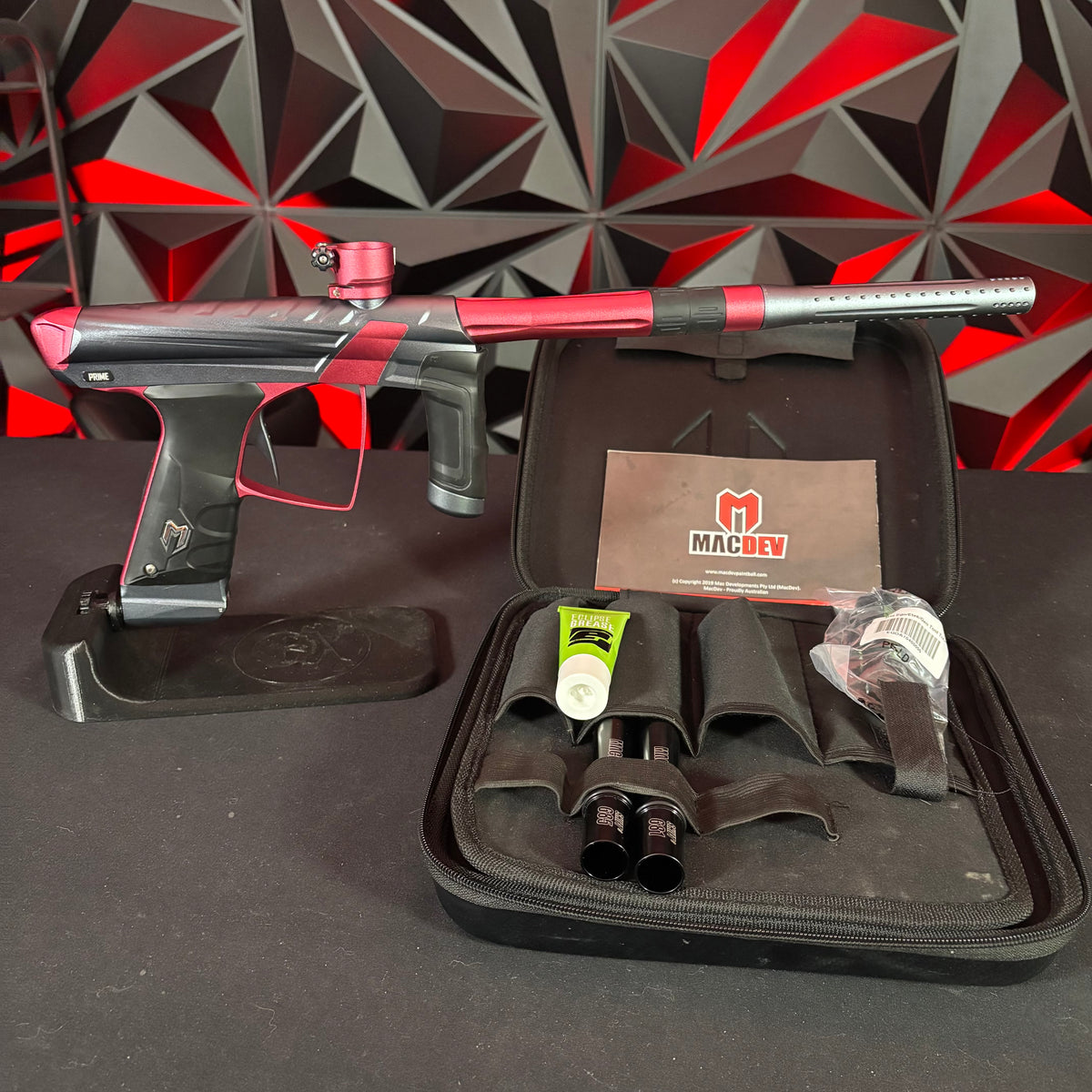 Used MacDev Prime XTS Paintball Gun - Pewter/ Red