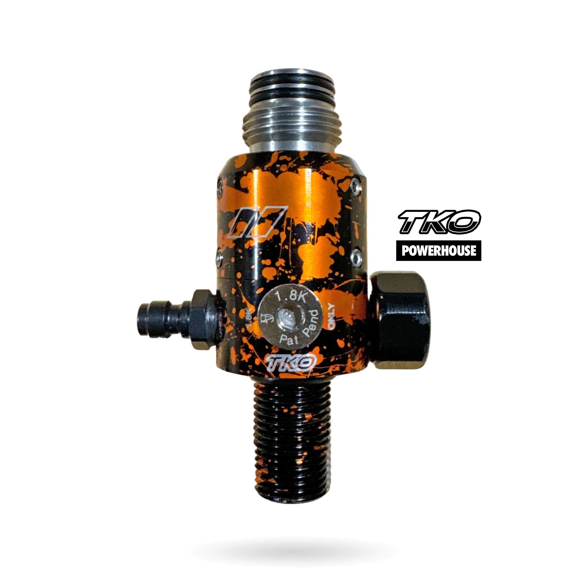 Powerhouse TKO Tank Regulator - Black/Orange Splash