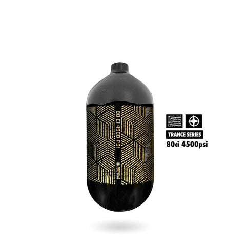 Infamous "Trance" Skeleton Air Hyperlight Paintball Tank (Bottle Only) - Black / Gold - 80ci / 4500psi