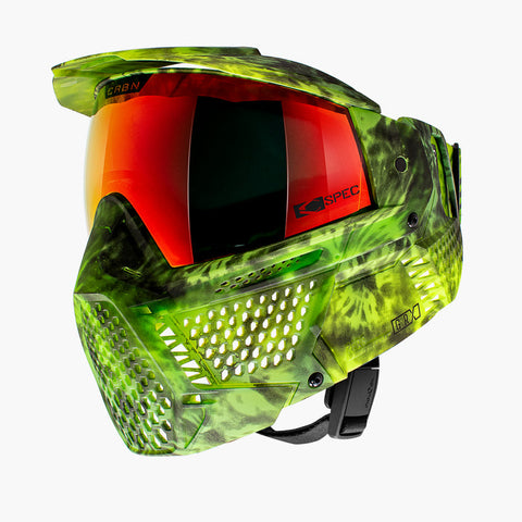 Carbon ZERO GRX Paintball Mask - More Coverage - LE Tie Dye Gecko