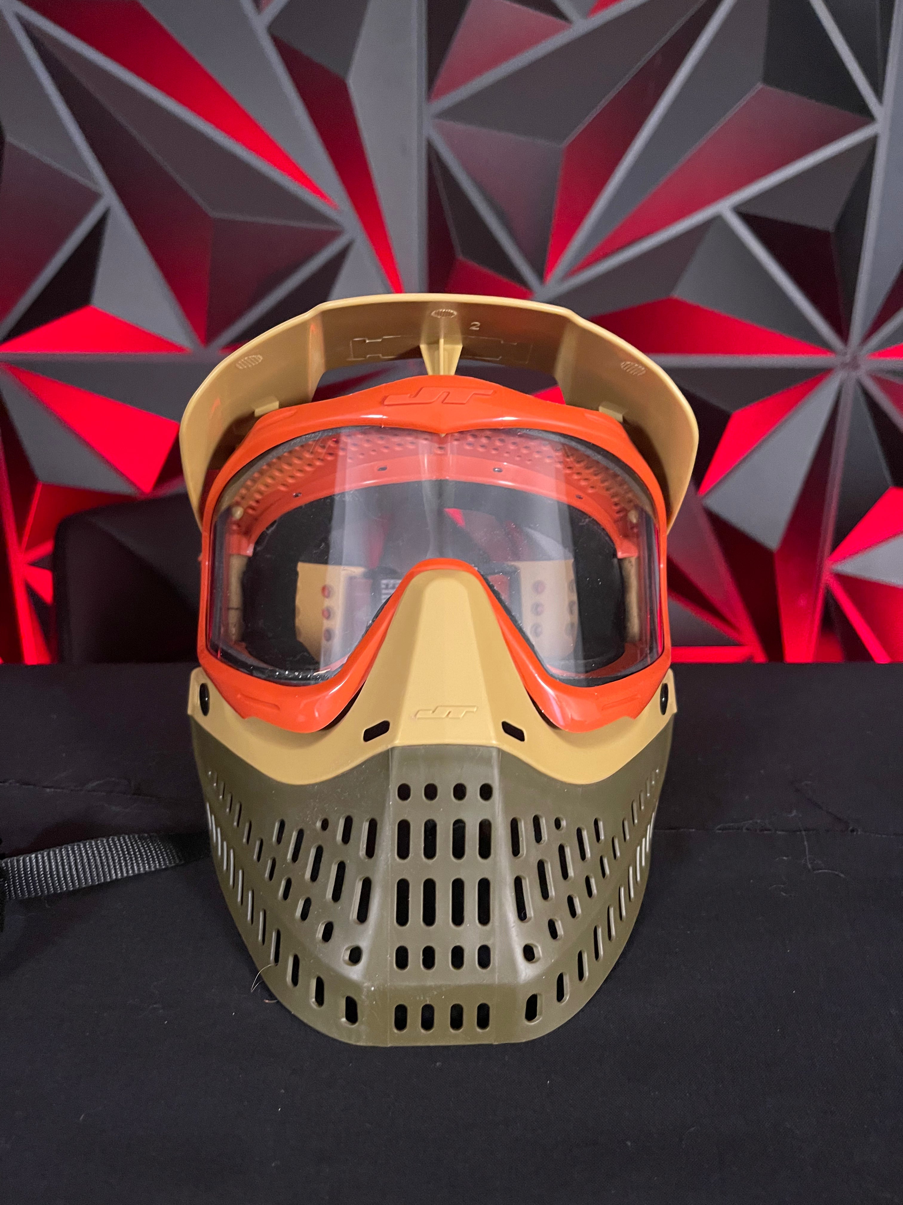 Used JT Spectra Proflex Paintball Mask - LE Copter w/ Extra Skirt & Ears