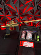 Used Planet Eclipse LV2 Paintball Gun - Gold/Gold w/Infamous Deuce Trigger, Bluetooth Module, Extra Bolt