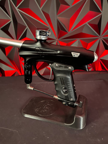 Used Proto PM7 Paintball Gun - Black/Silver w/NO2 Clamping Feedneck, Custom Products Regulator, Dye Airport On/Off ASA
