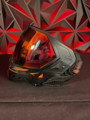 Used Empire EVS Paintball Mask - Black / Orange w/ Clear Lens & Soft Goggle Bag