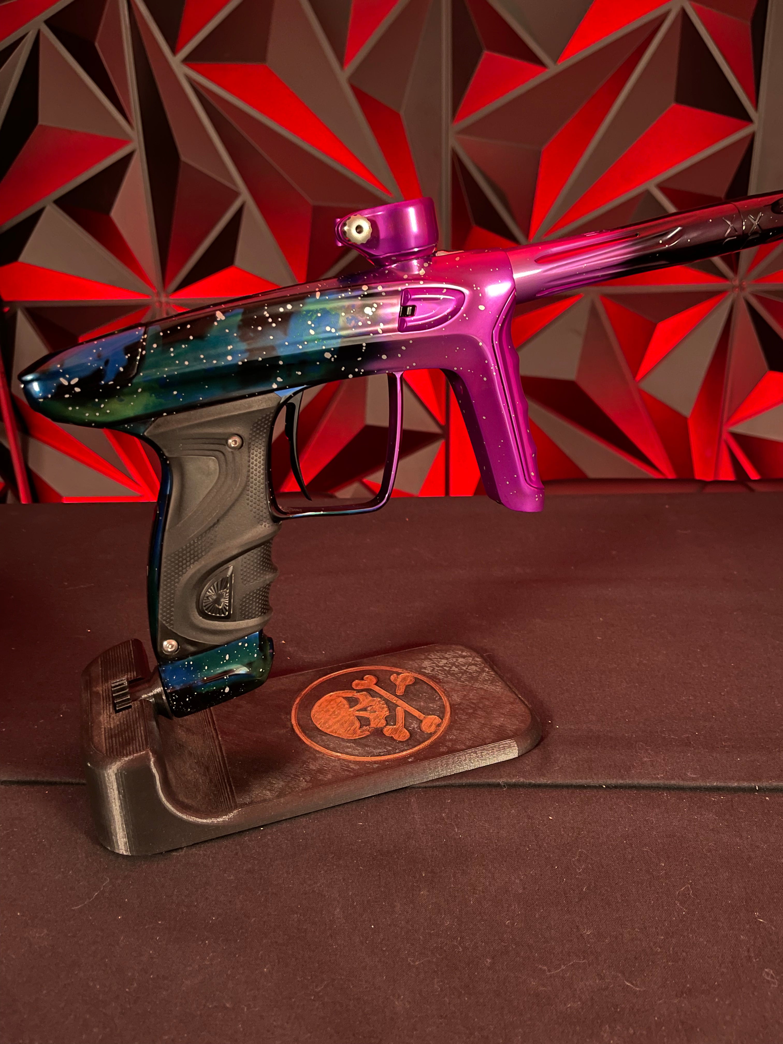 Used DLX Luxe TM40 Paintball Gun - LE Polished Pink Nebula w/ Matching Mech Frame and Powerhouse Reg