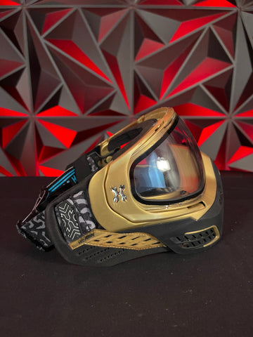 Used HK Army KLR Paintball Mask - Black/Gold w/ Clear Lens