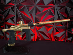 Used Planet Eclipse LV2 Paintball Gun - Gold/Gold w/Infamous Deuce Trigger, Bluetooth Module, Extra Bolt