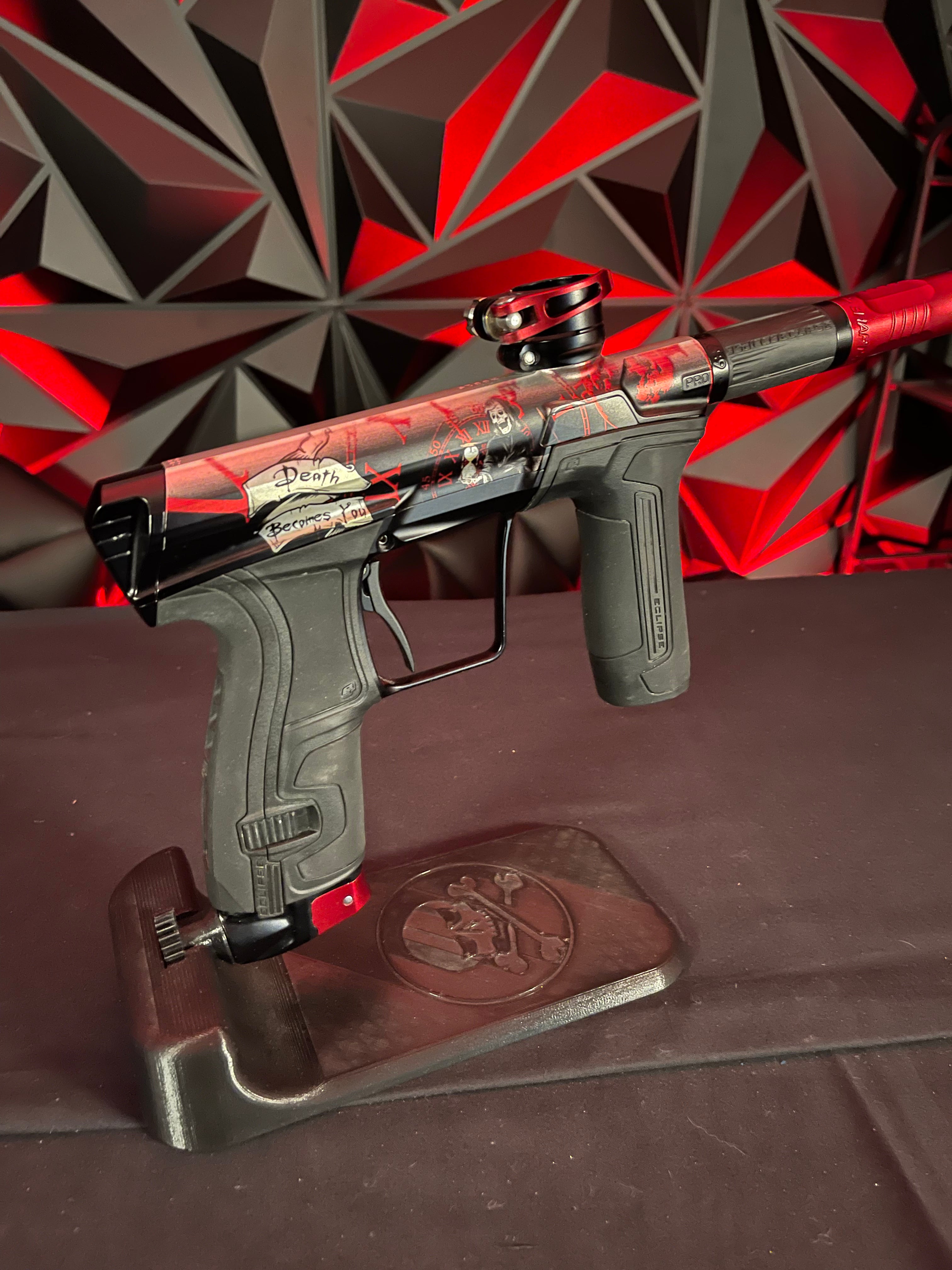 Used Eclipse CS2 Pro Paintball Gun "Death You" w/ 3 F Punishers Paintball