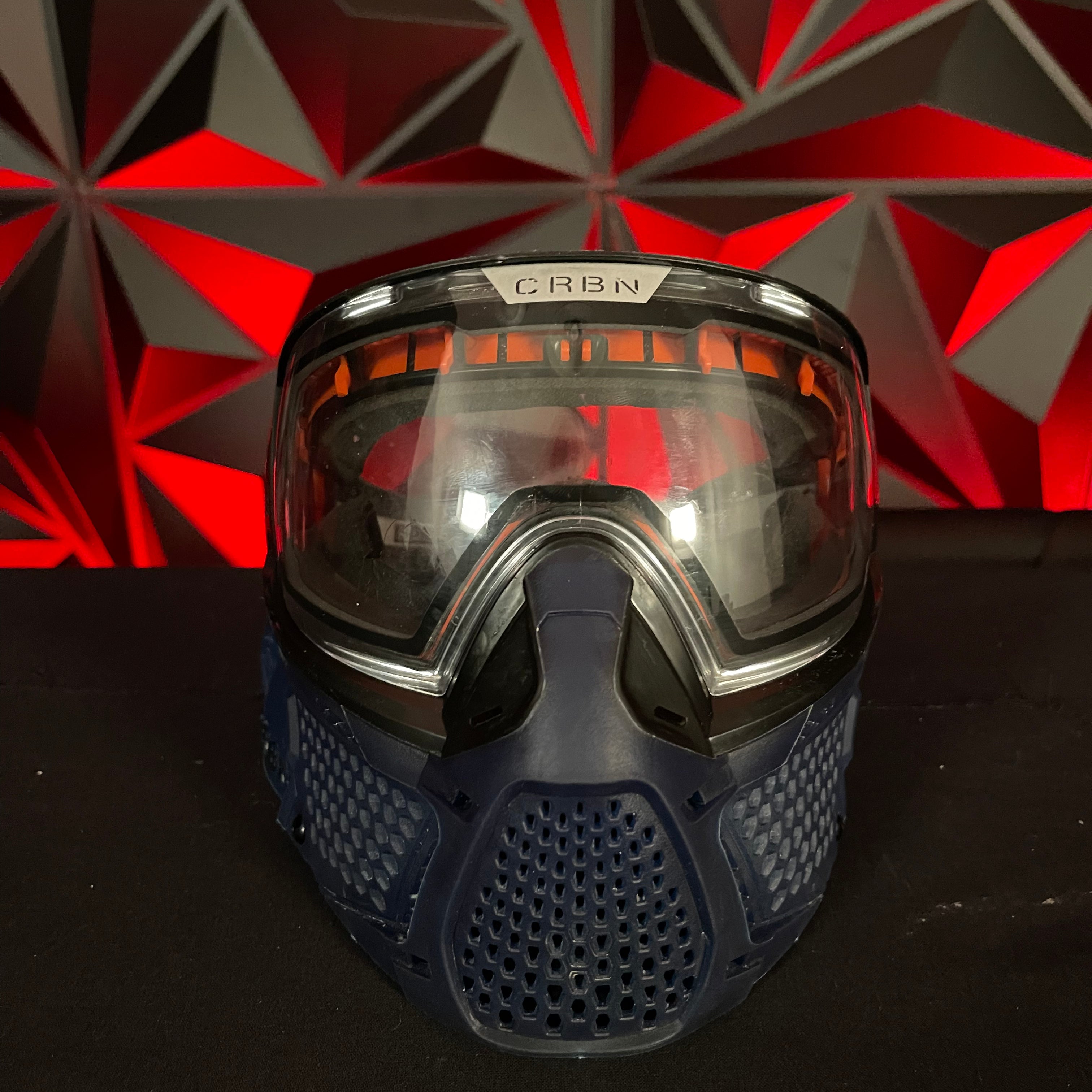 Used Carbon Zero Pro LESS Coverage Paintball Mask - Navy