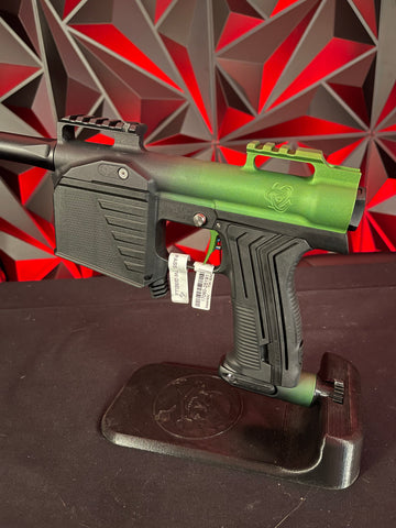 Used Planet Eclipse Inception Designs "Ranger" EMF100 Paintball Gun - Green to Black Fade w/Inception Design Body, FANG Trigger, PWR Bored matching Barrel