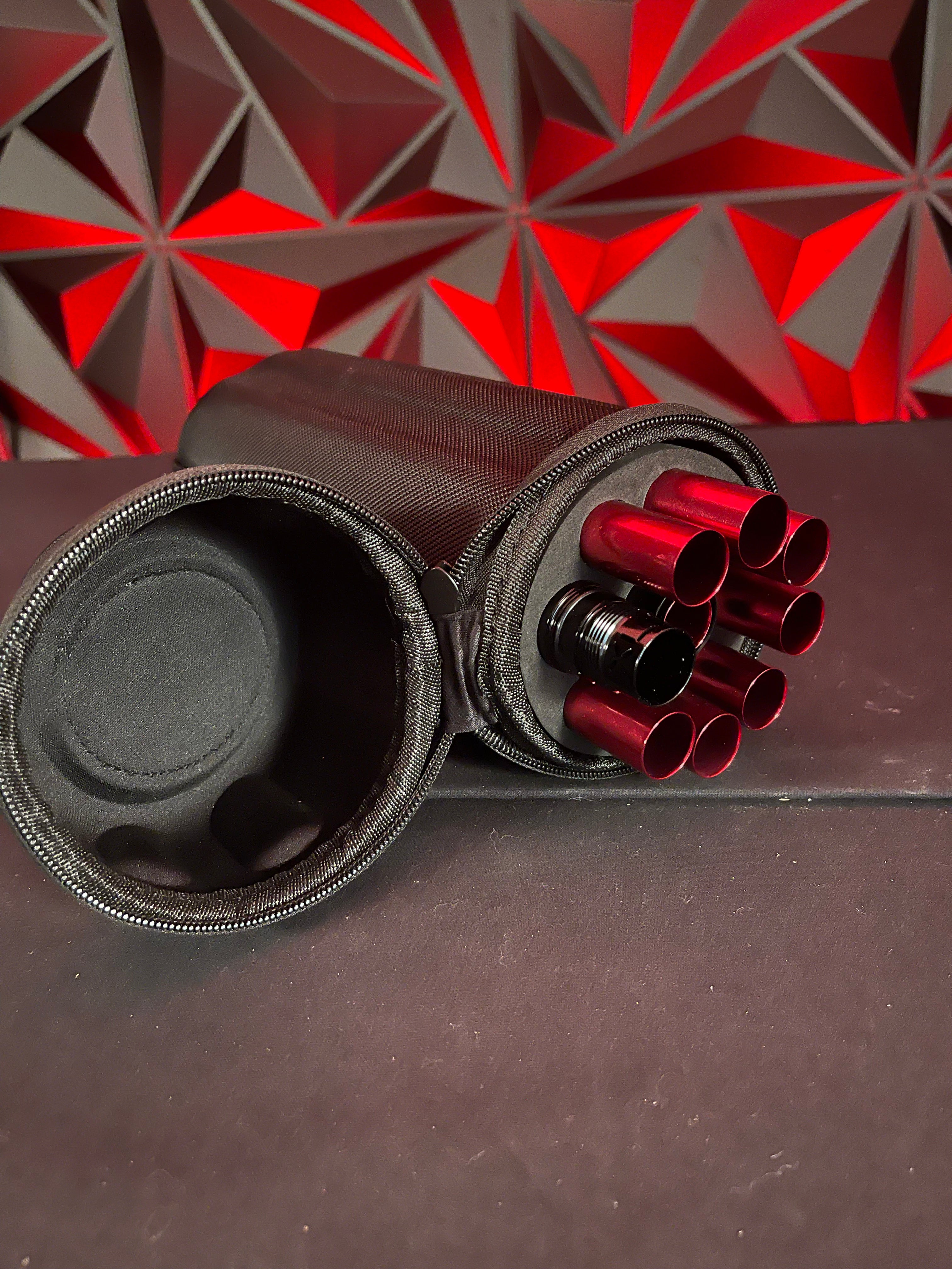 Used Freak XL Foremast Kit - ALL RED Inserts - New Style 15" Freak XL Barrel - Polished Black LUXE/ION Threaded