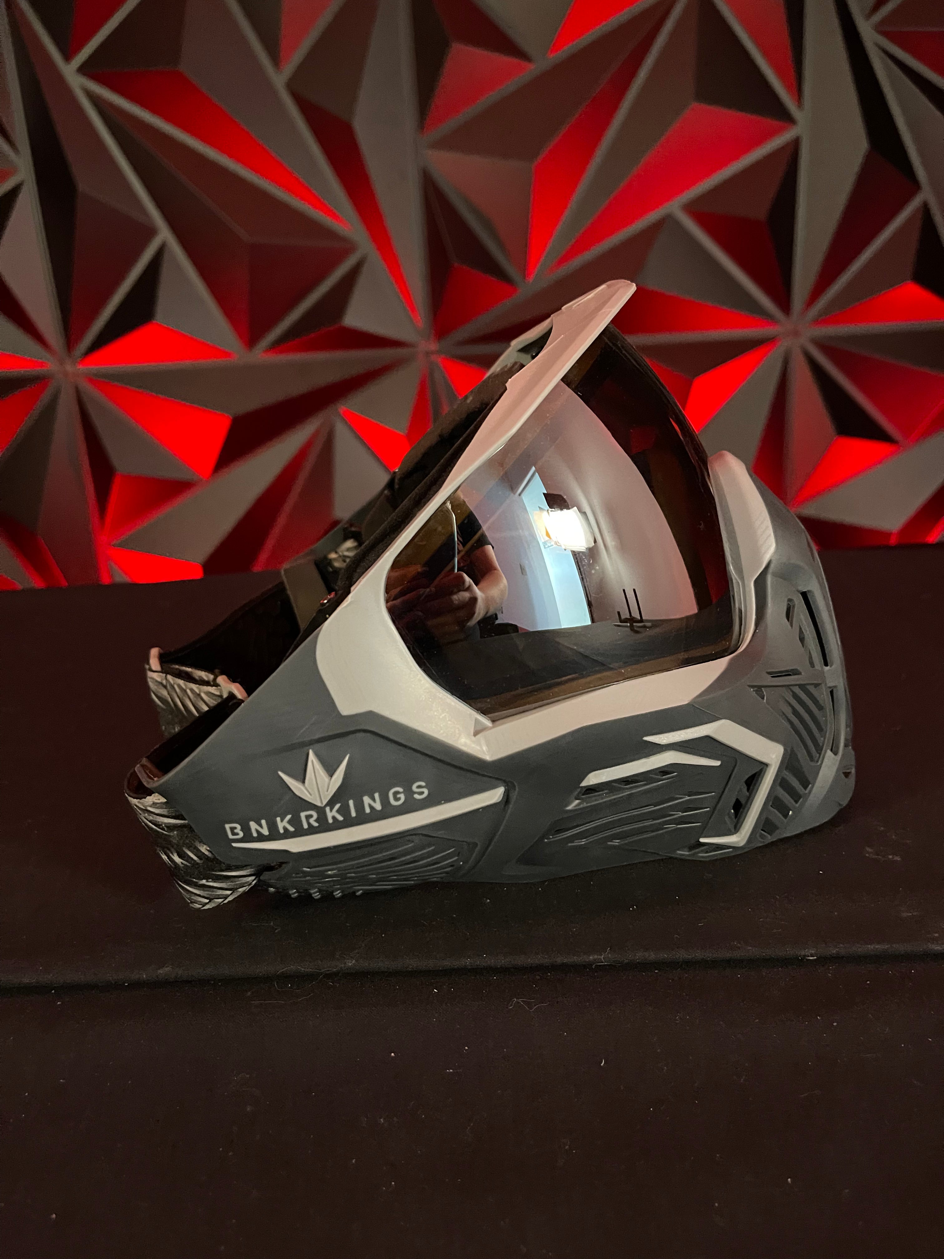 Used Bunker Kings CMD Paintball Mask Black Panther with Extra Lens