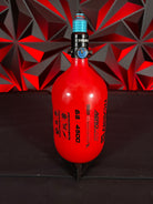 Used HK Army Aerolite "Extra Lite" 68/4500 Paintball Tank - Red - HK Pro Reg w/ Thread Protector