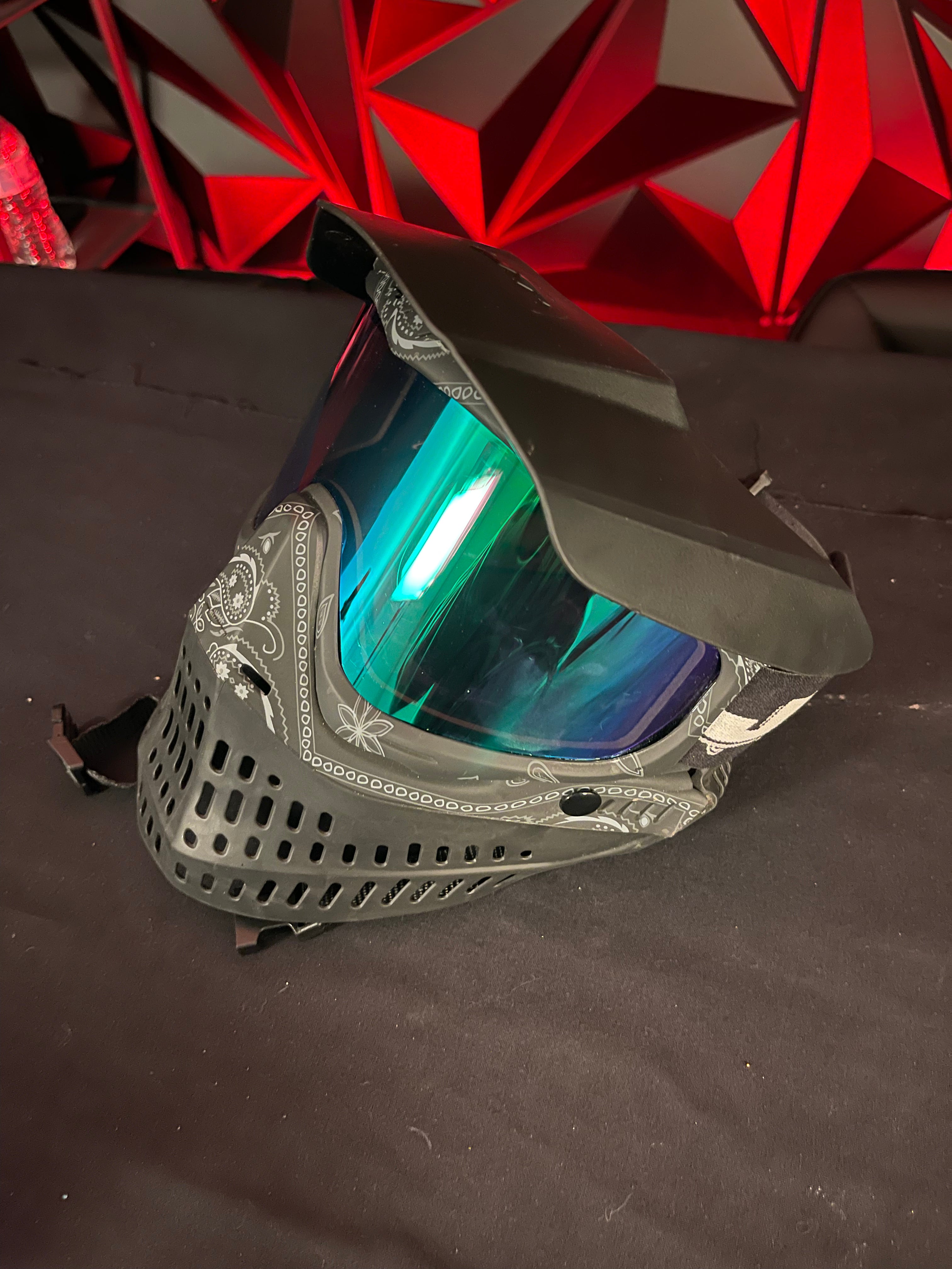 Used JT Spectra Proflex Paintball Mask - LE Black Bandana w/ 2 additional Lenses