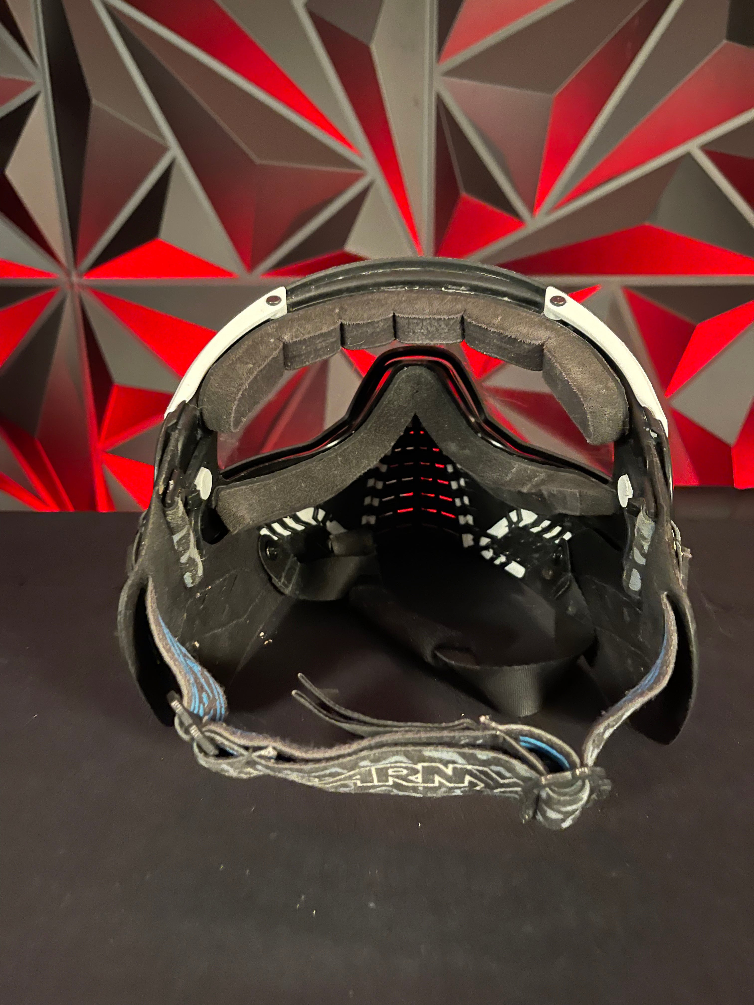 Used HK Army KLR Paintball Mask - Black/White - 2 additional lens, Soft Goggle Bag, and Carbon Goggle Mask