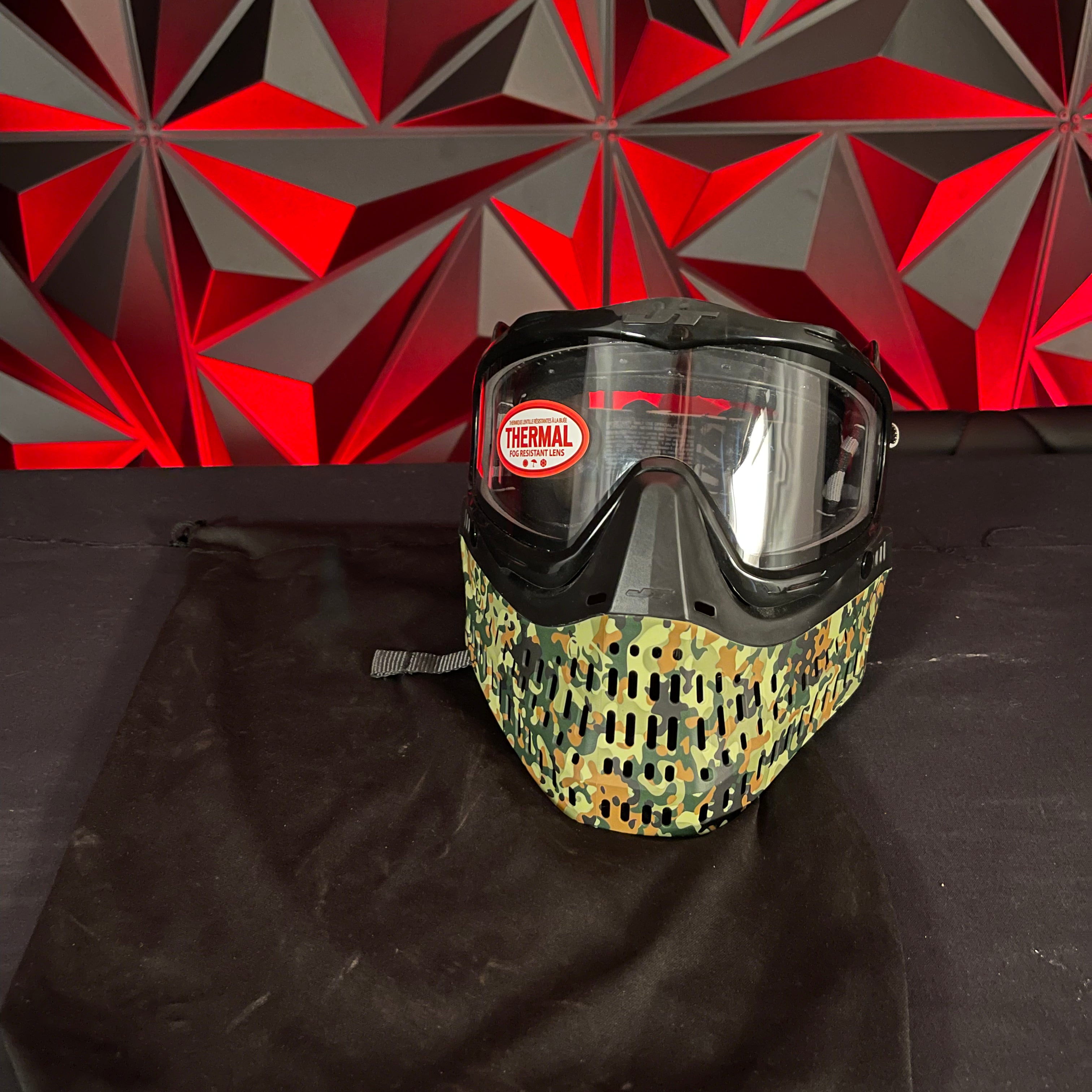 Used JT Spectra Proflex Paintball Mask - Digi Camo w/Soft Goggle Bag