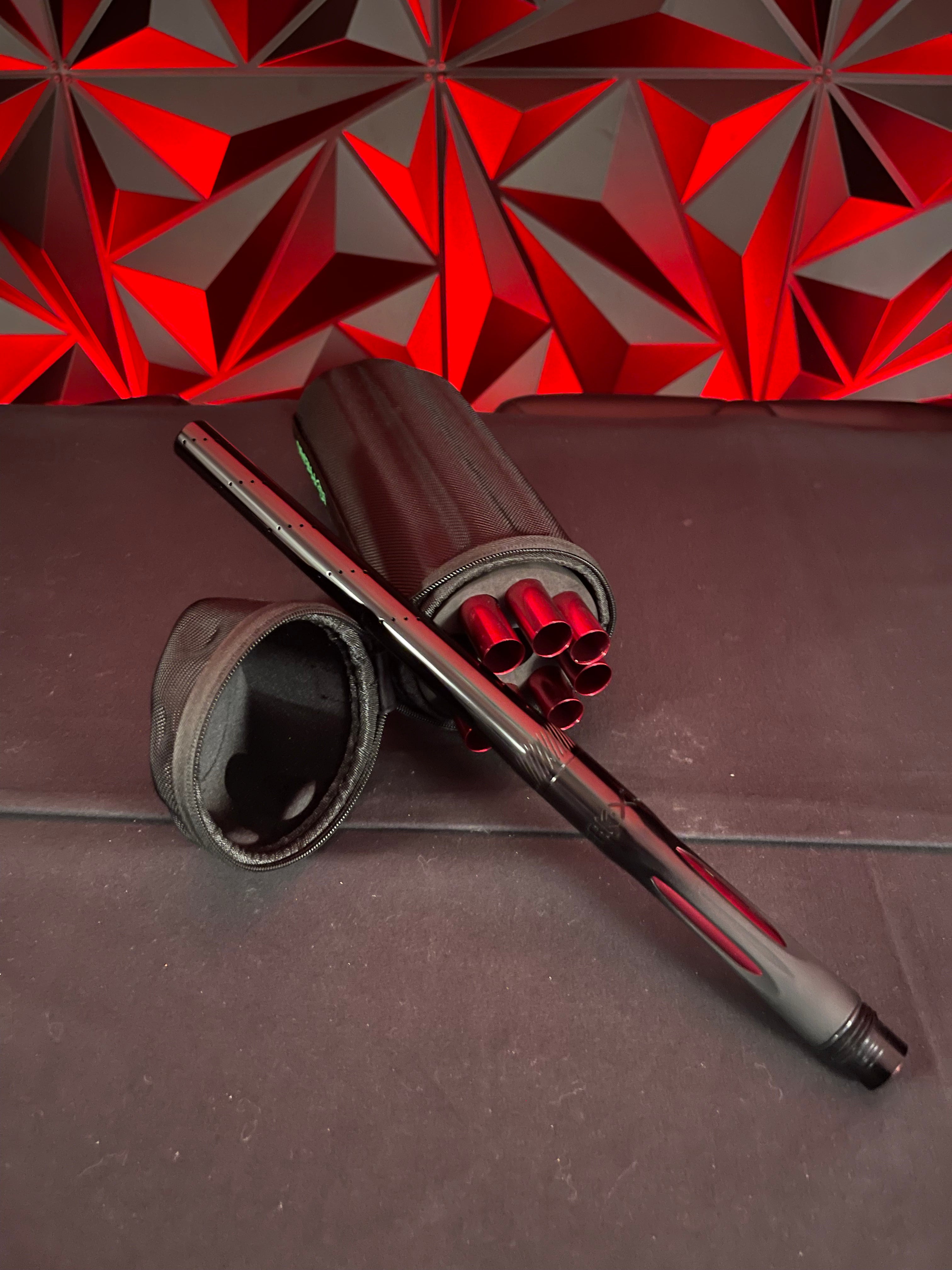 Used Freak XL Foremast Kit - ALL RED Inserts - New Style 15" Freak XL Barrel - Polished Black LUXE/ION Threaded