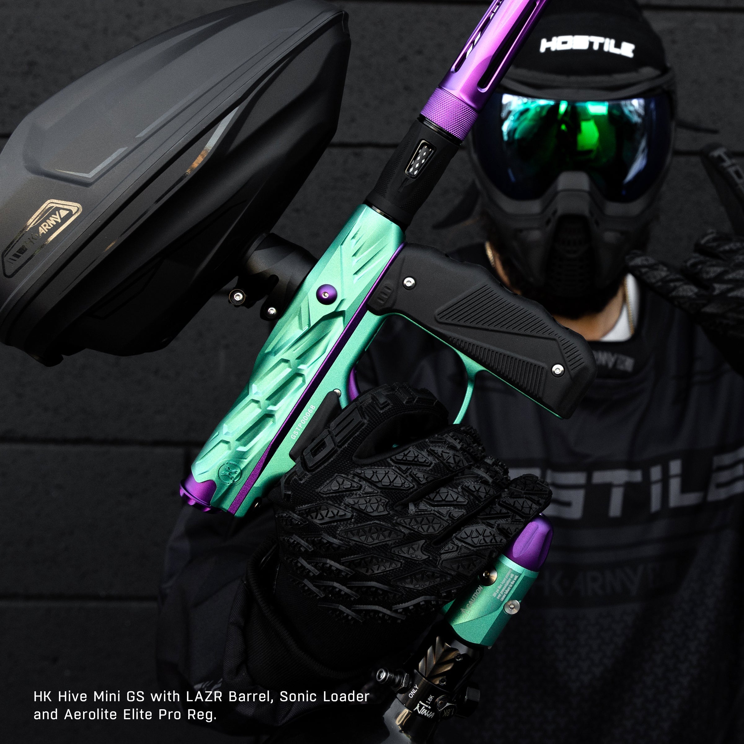 HK Army Hive Mini GS Paintball Gun - Teal/Purple