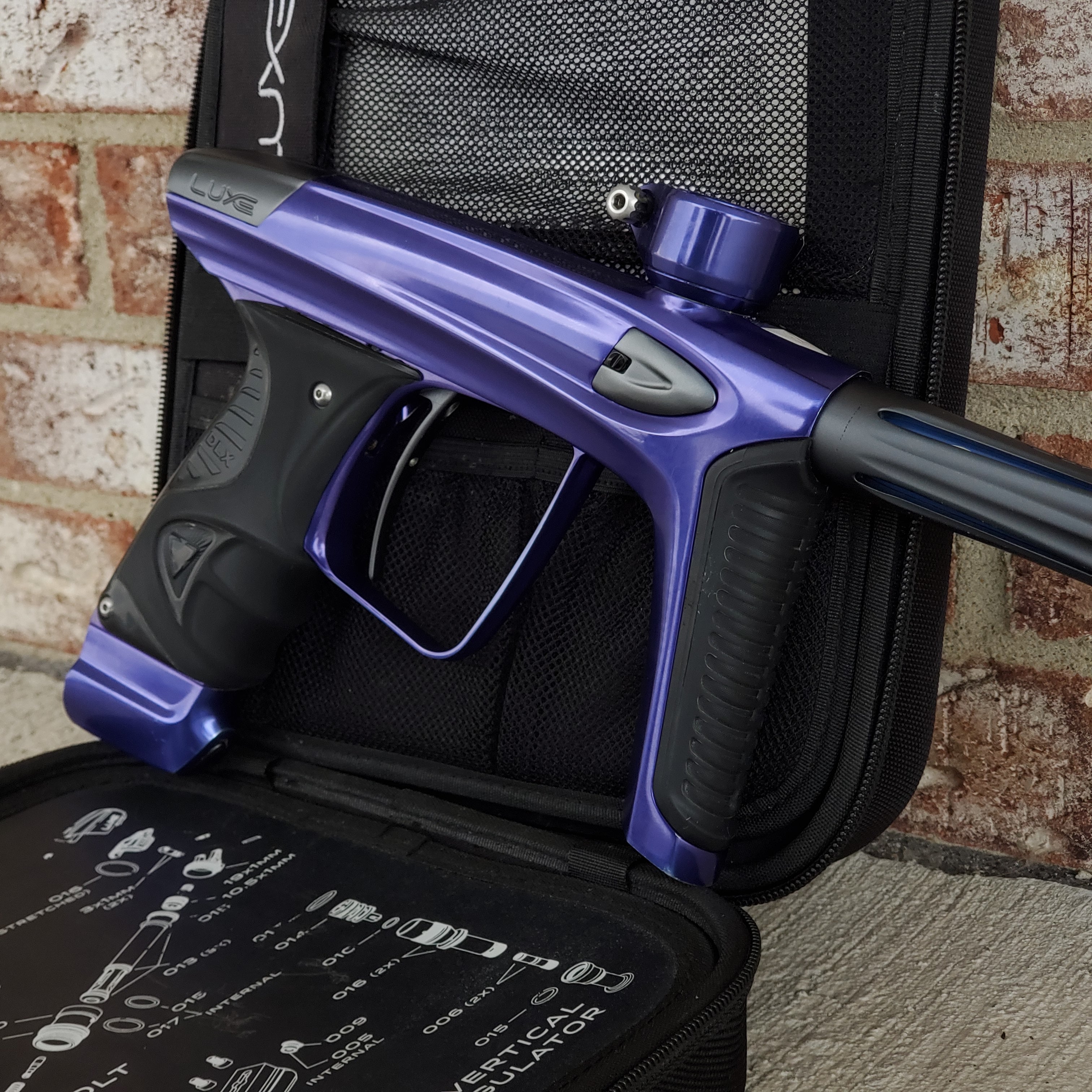 Used DLX Luxe Ice Paintball Gun - Purple / Pewter