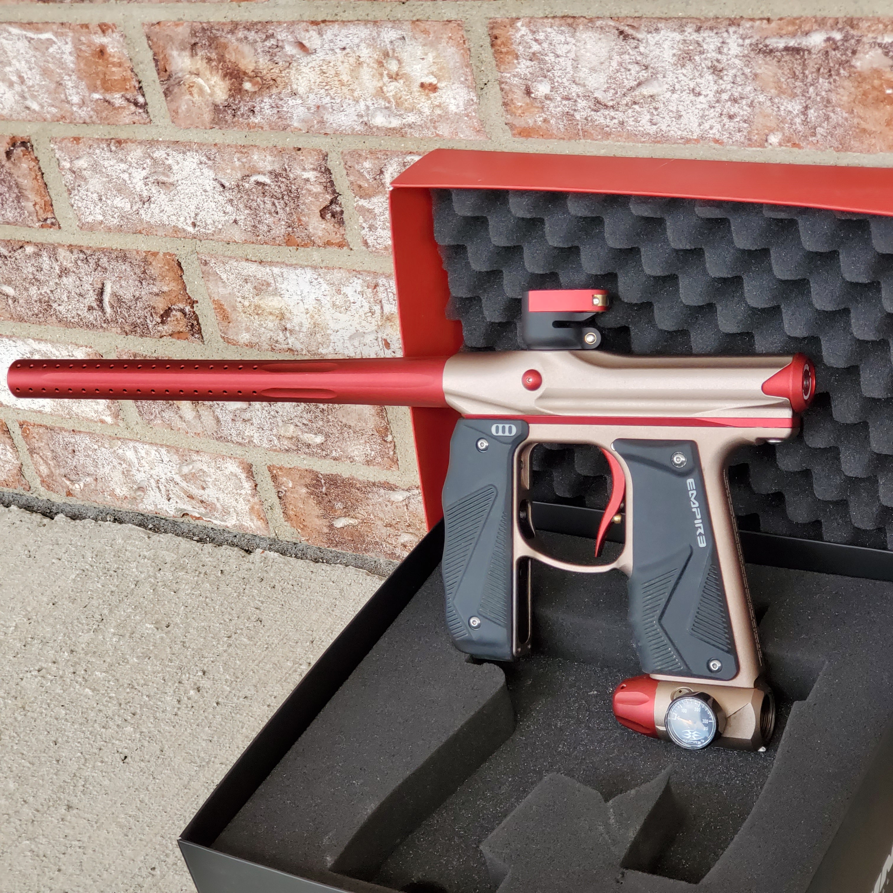 Used Empire Mini GS Paintball Gun- Bronze / Red