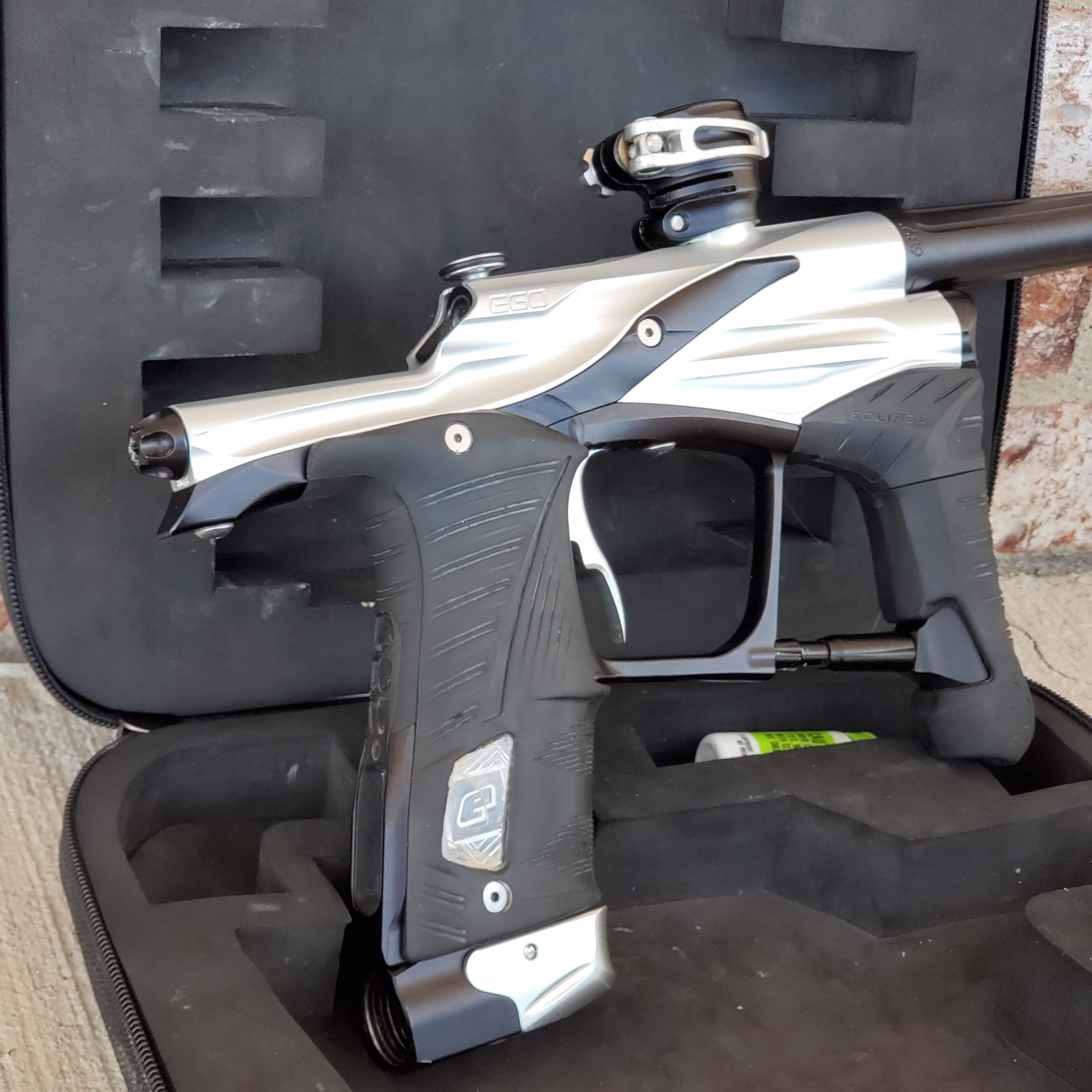 Used Planet Eclipse Ego Lv1 Paintball Marker- Silver / Black