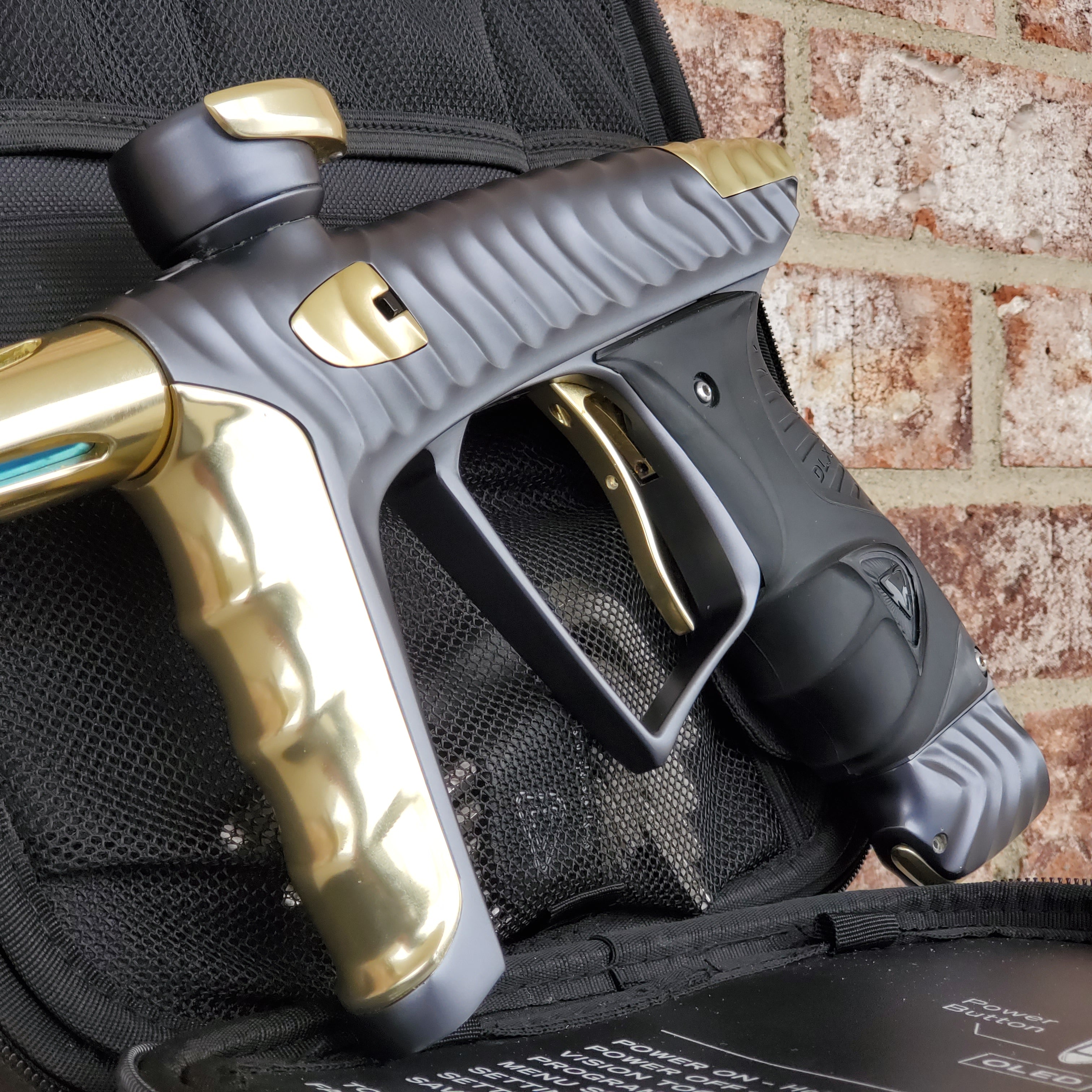 Used DLX HK Army Ripper Luxe X Paintball Gun - Pewter / Gold