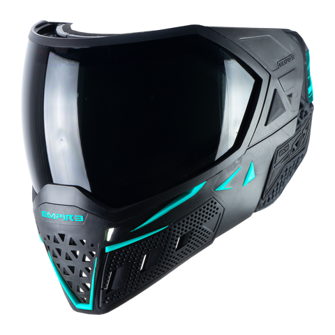 Empire EVS Paintball Mask - Black/Aqua (Thermal Smoke & Clear Lens)
