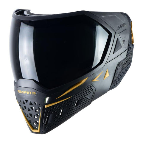 Empire EVS Paintball Mask - Black/Gold (Thermal Smoke & Clear Lens)
