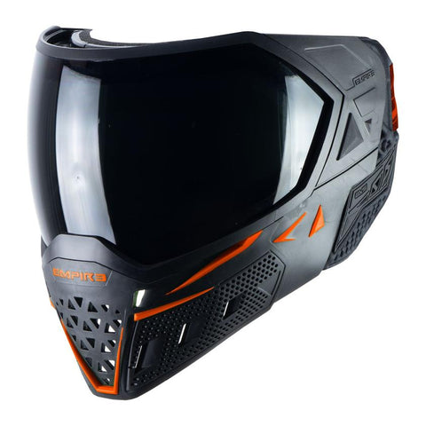 Empire EVS Paintball Mask - Black/Orange (Thermal Smoke & Clear Lens)