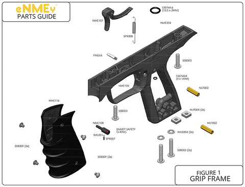 GOG eNMEy Grip Frame Complete Replacement Part List. Pick The Part You Need!